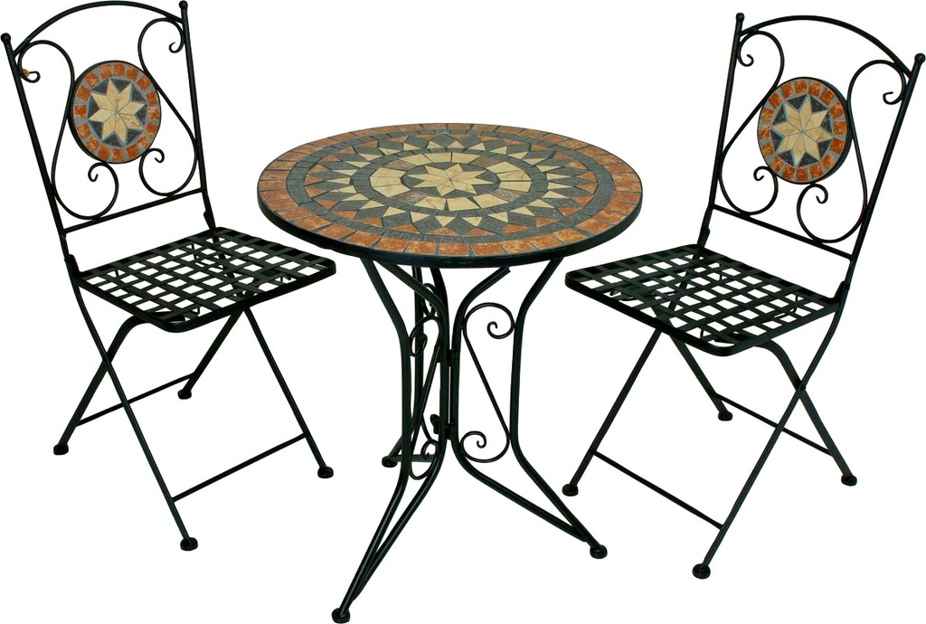 Garden Pleasure Bistro-Set Pular 3-teilg Schwarz-Braun günstig online kaufen