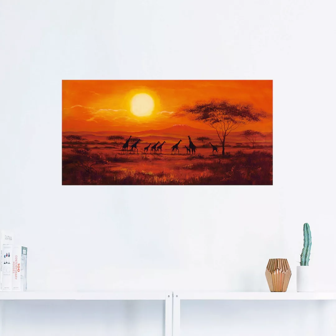 Artland Wandbild "Giraffenherde", Afrika, (1 St.), als Poster, Wandaufklebe günstig online kaufen