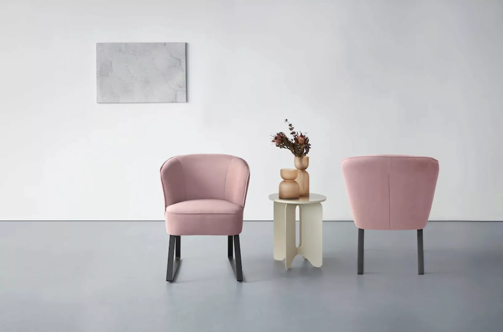 exxpo - sofa fashion Sessel »Americano«, mit Keder und Metallfüßen, Bezug i günstig online kaufen