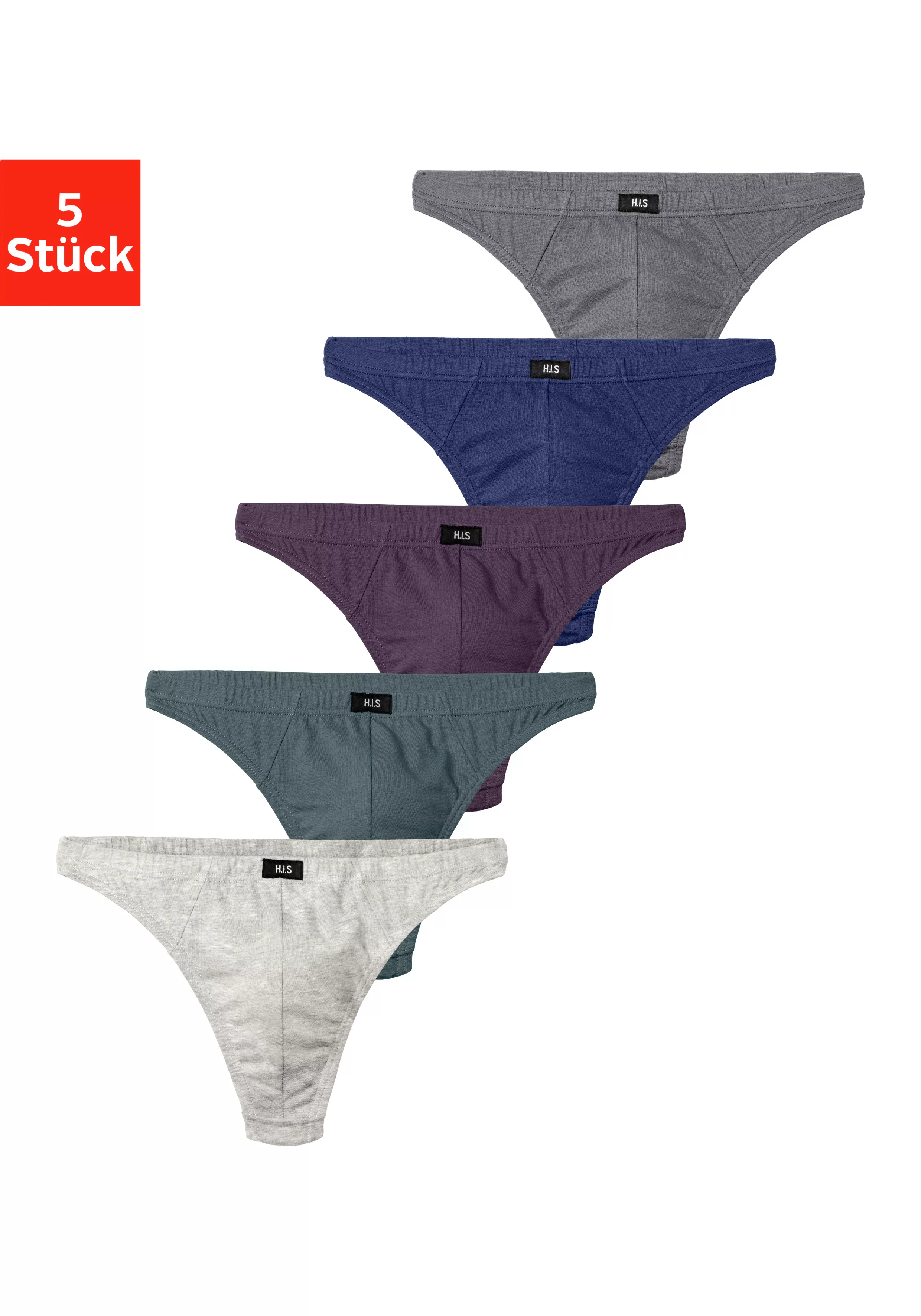 H.I.S String "Herren Unterhose", (Packung, 5 St.), in Baumwollstretch-Quali günstig online kaufen