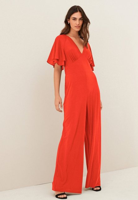 Next Jumpsuit Jumpsuit mit V-Ausschnitt und Trompetenärmeln (1-tlg) günstig online kaufen