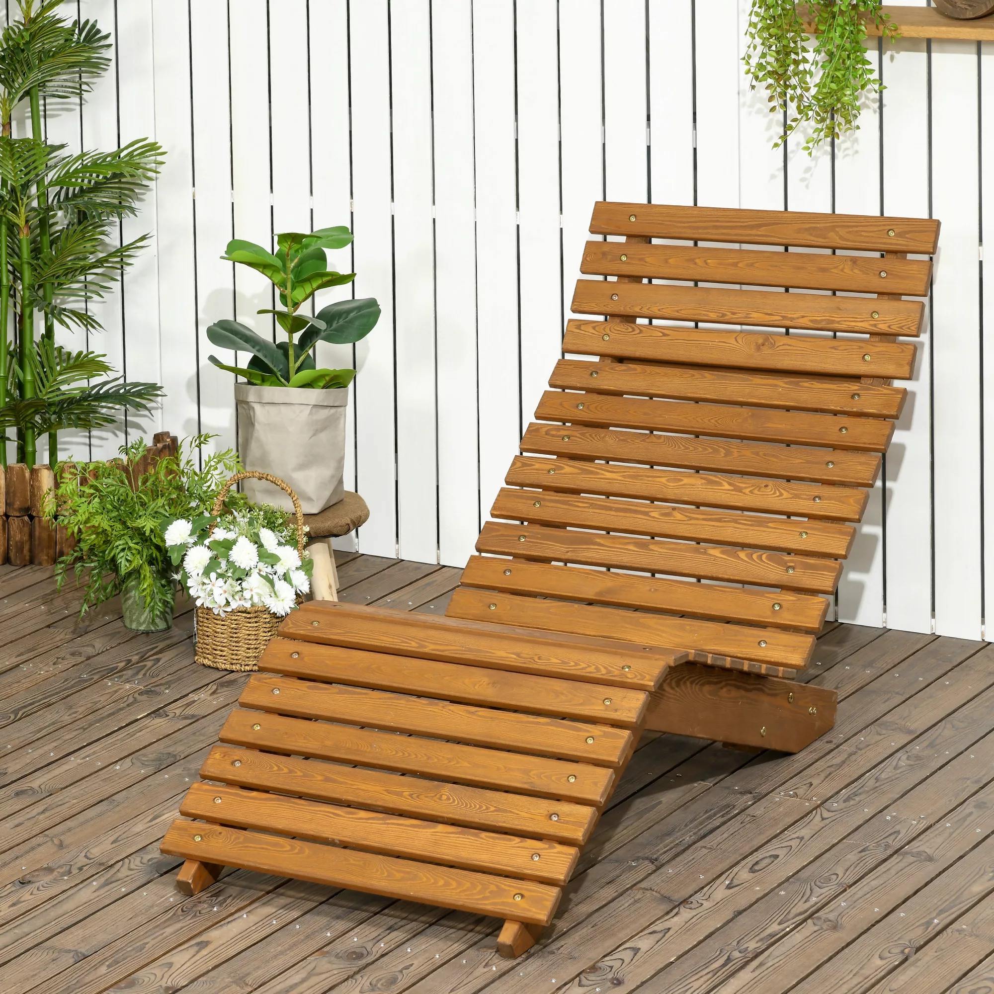 Outsunny Sonnenliege  Liegestuhl, Gartenliege, Relaxliege für Pool, Balkon, günstig online kaufen
