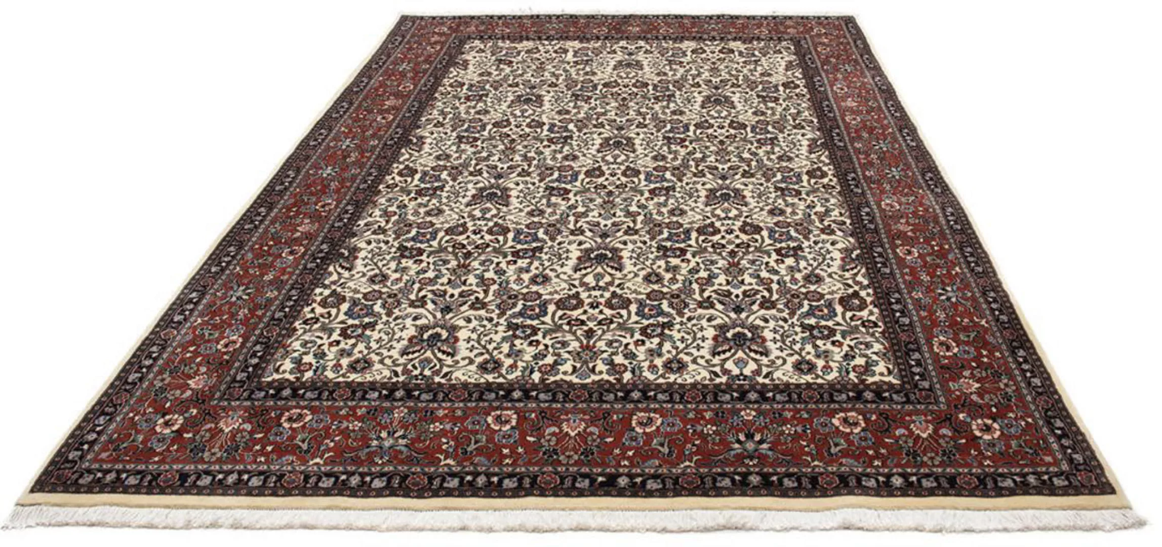 morgenland Wollteppich »Moud Blumenmuster Beige 297 x 199 cm«, rechteckig, günstig online kaufen