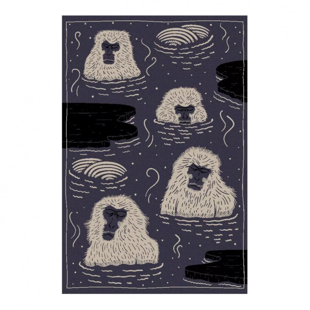 Moooi Carpets - Indigo Macaque Blue Teppich - blau, weiß, schwarz/LxB 300x2 günstig online kaufen