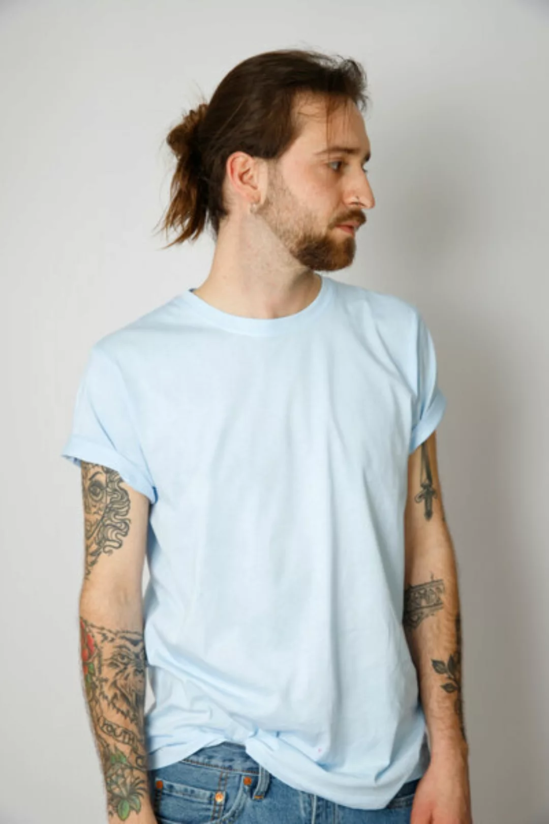 Herren Batik Shirt Aus Reiner Bio-baumwolle, Eisblau günstig online kaufen