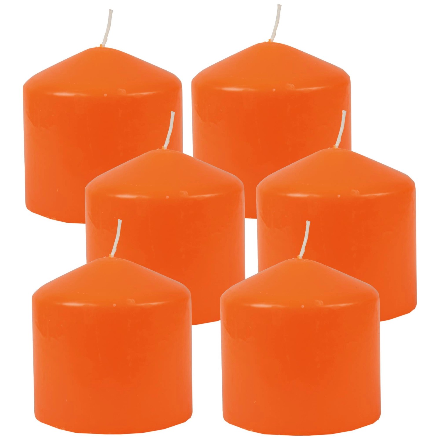 HS Candle Stumpenkerzen Ø8cm 6er Pack Orange Mandarin günstig online kaufen