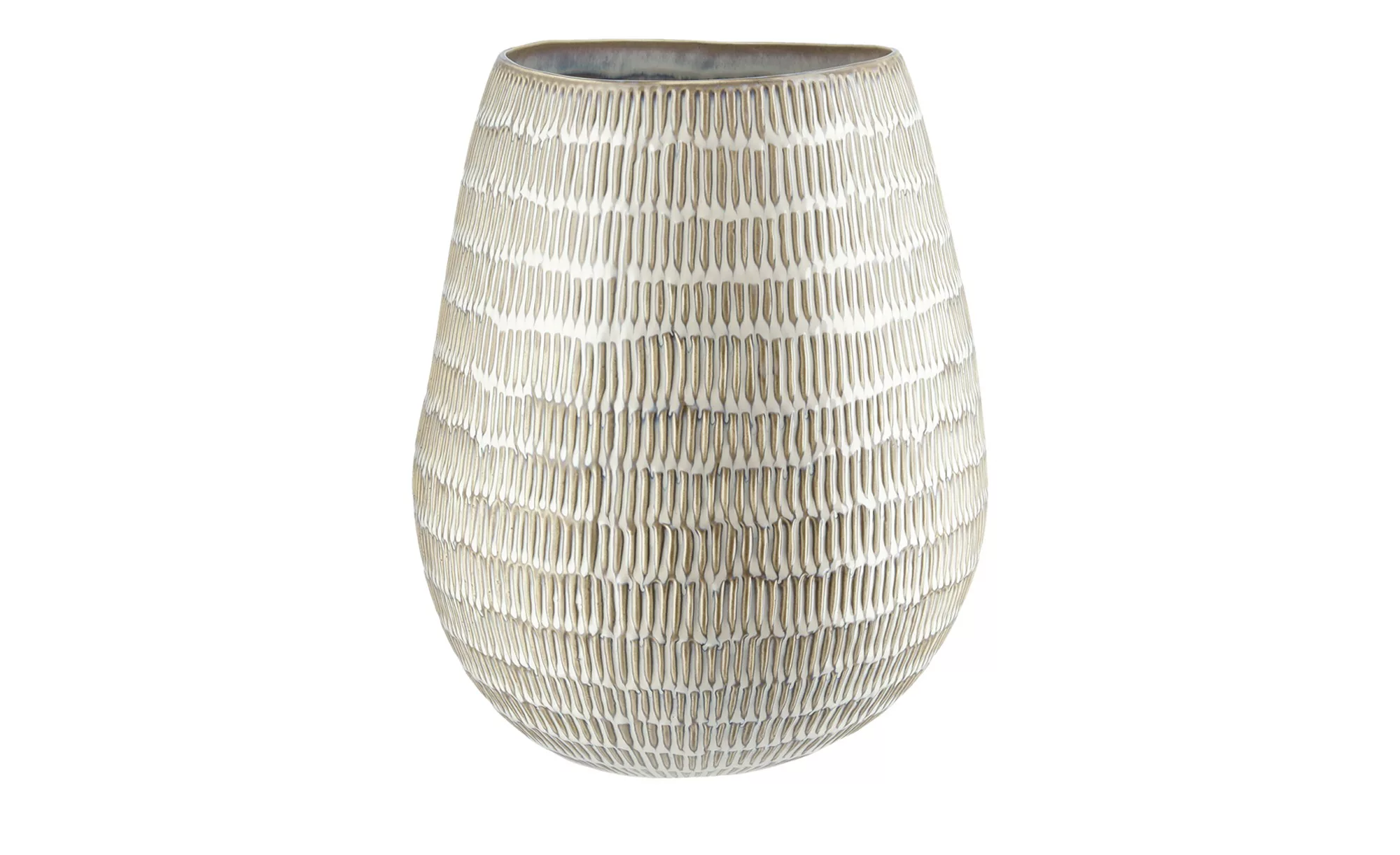 Vase - creme - Steinzeug - 31,8 cm - Dekoration > Vasen - Möbel Kraft günstig online kaufen