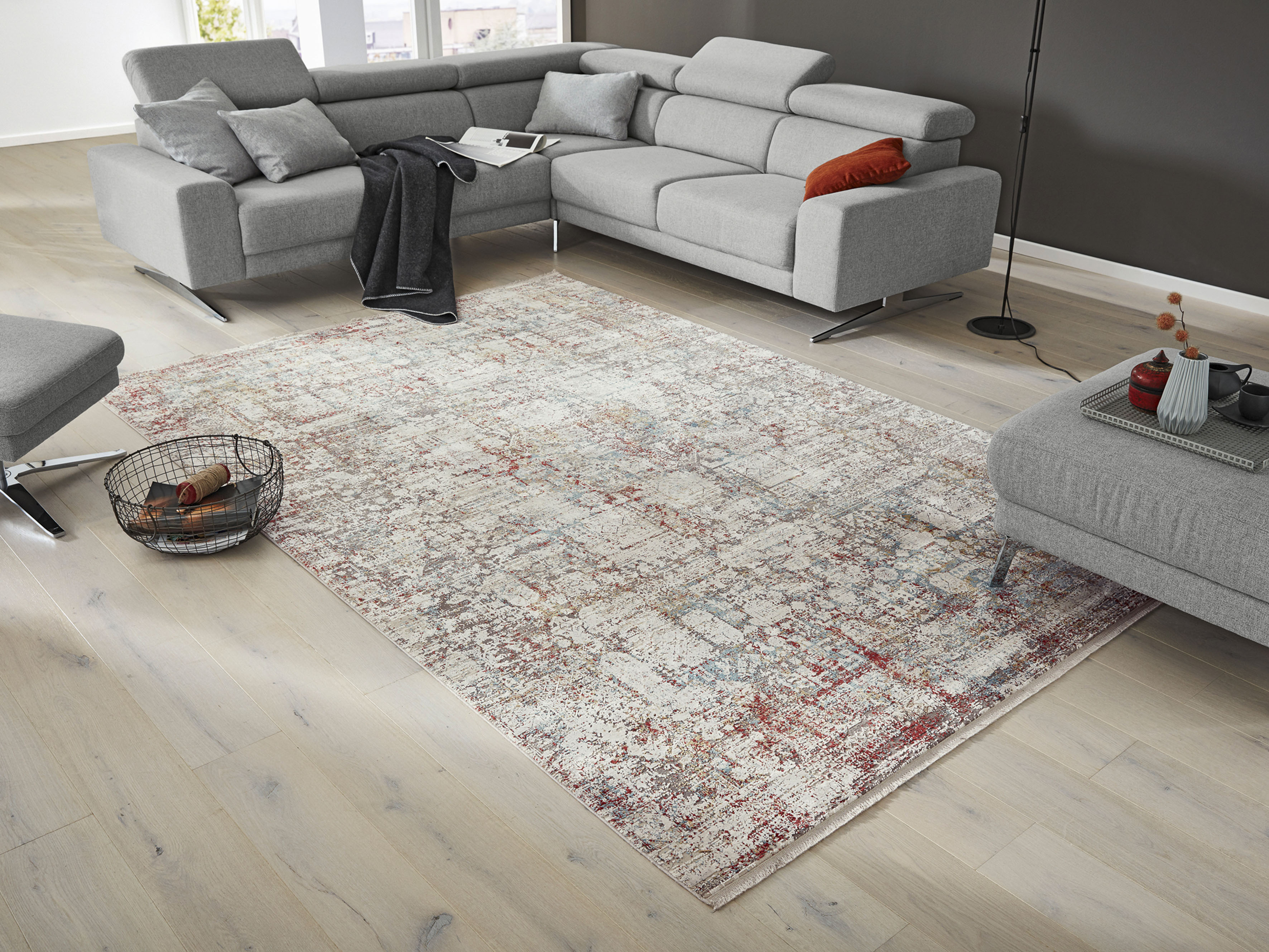Musterring Teppich   ¦ grau ¦ Viskose,Synthetische Fasern ¦ Maße (cm): B: 2 günstig online kaufen