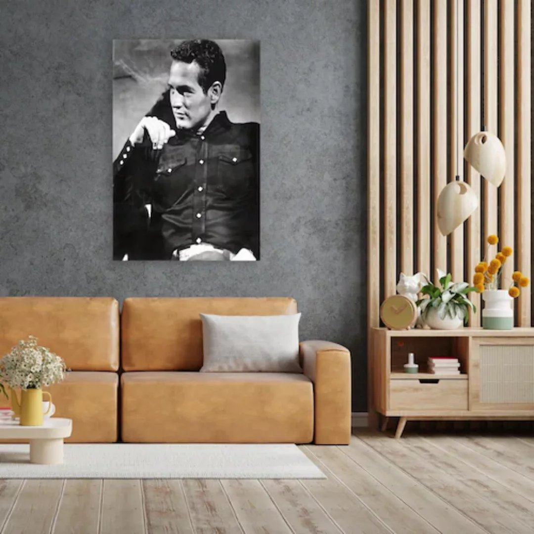 queence Acrylglasbild "Paul Newman", Schwarz-Weiß-Mann-Stars günstig online kaufen