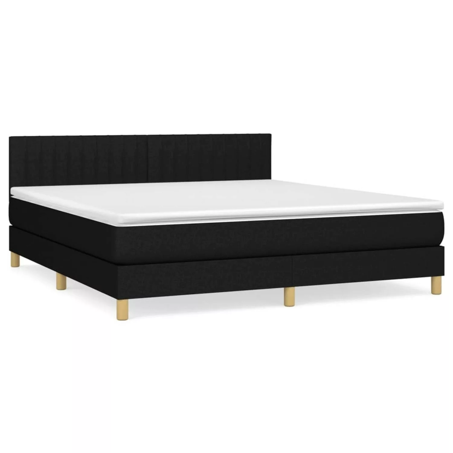 vidaXL Boxspringbett Boxspringbett mit Matratze Schwarz 160x200 cm Stoff Be günstig online kaufen