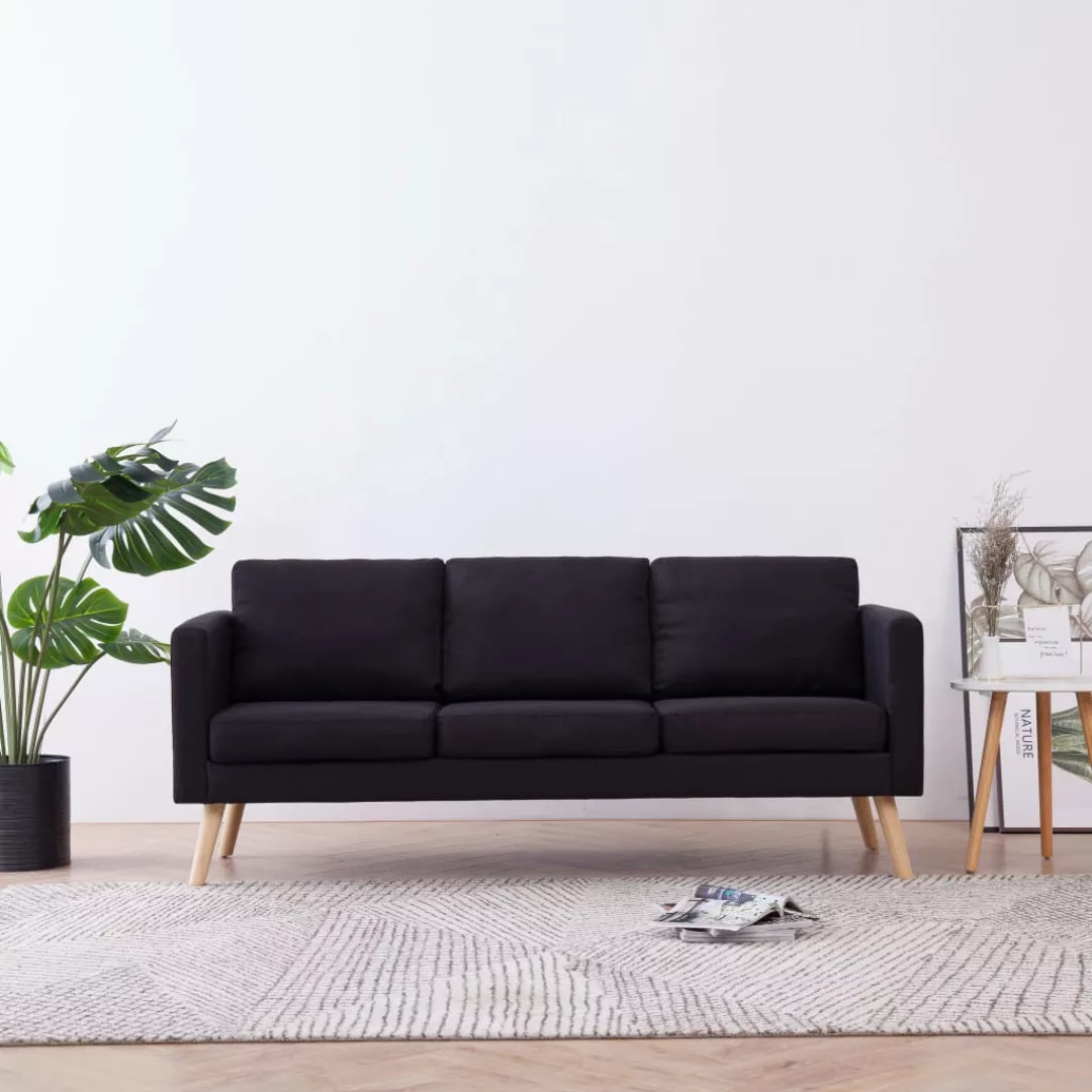 vidaXL Sofa 3-Sitzer-Sofa Stoff Schwarz Couch günstig online kaufen