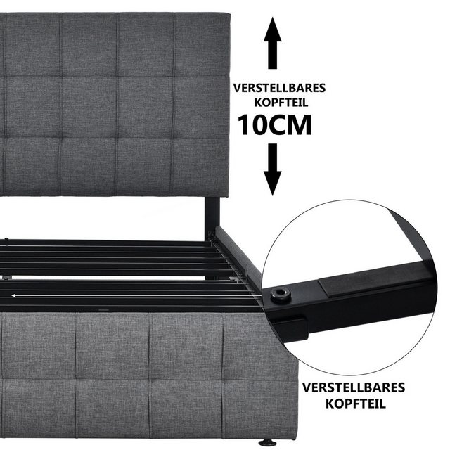 MODFU Polsterbett Doppelbett Bett Funktionsbett + 4 Schubladen ohne Matratz günstig online kaufen
