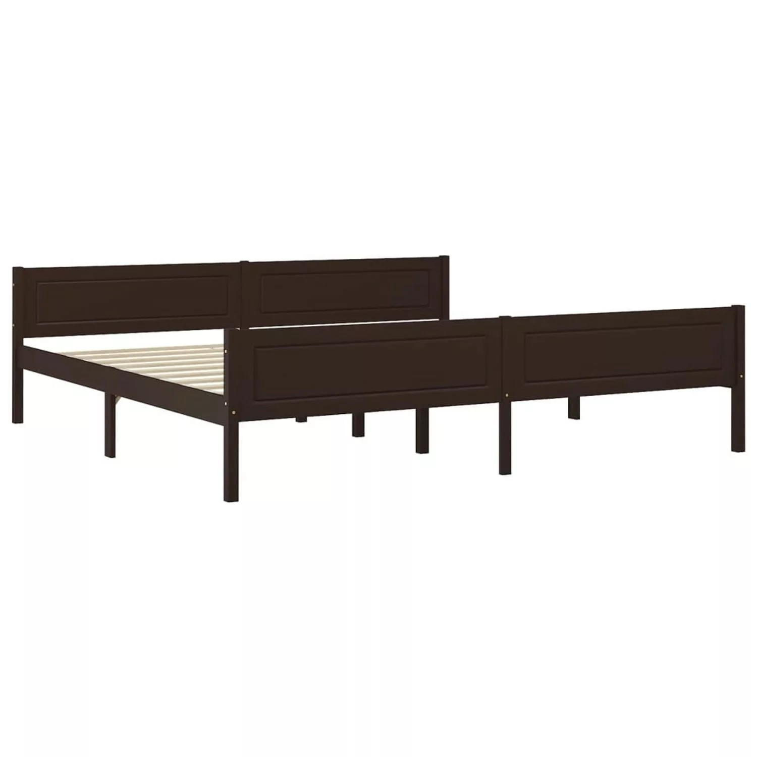 Massivholzbett Kiefer Dunkelbraun 200x200 Cm günstig online kaufen
