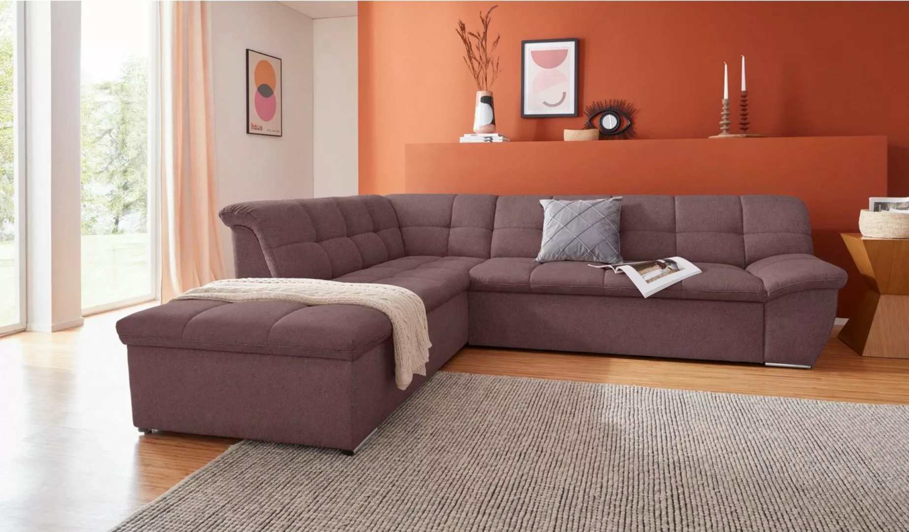 DOMO collection Ecksofa "Lagoa L-Form", wahlweise mit Bettfunktion, frei im günstig online kaufen