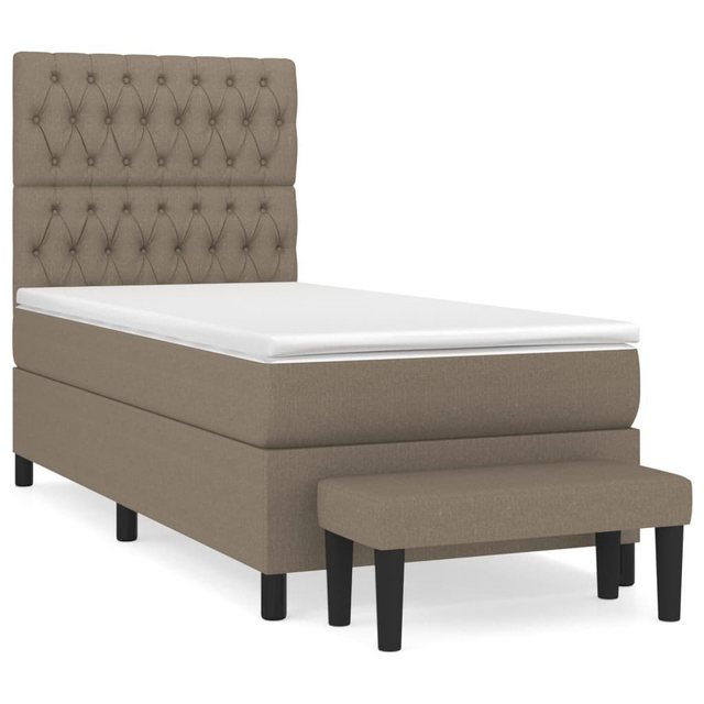 vidaXL Boxspringbett, Boxspringbett mit Matratze Taupe 100x200 cm Stoff günstig online kaufen