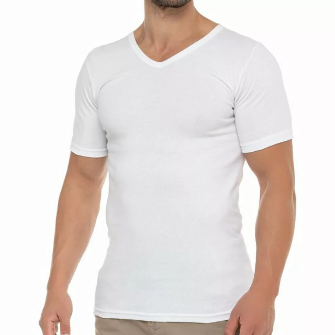 celodoro Kurzarmshirt Herren Business T-Shirt V-Neck Feinripp Baumwolle (1e günstig online kaufen