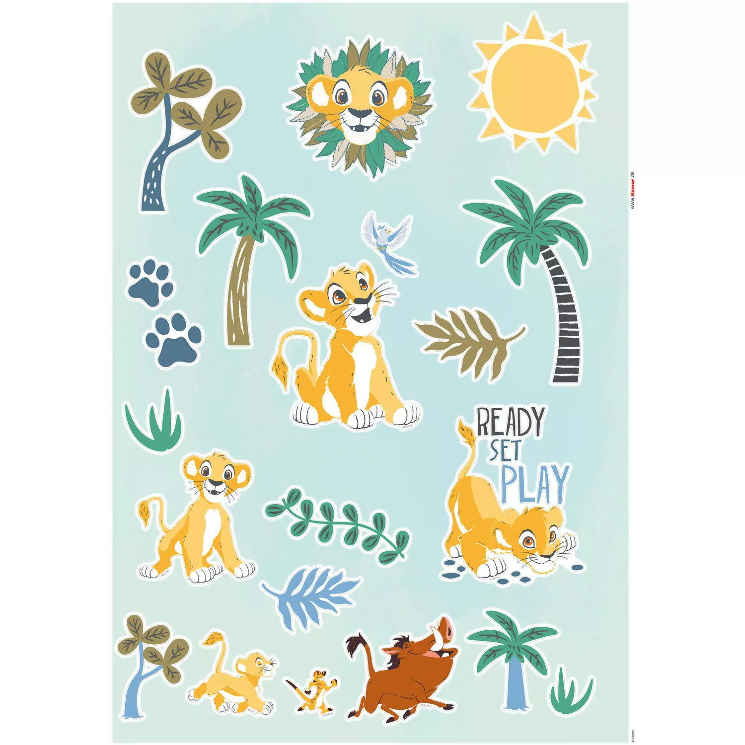 Komar Deko-Sticker Lion King Palmtrees 50 x 70 cm günstig online kaufen