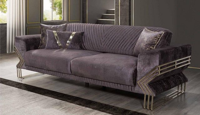 Xlmoebel 3-Sitzer Zeitgemäßer Violetter Drei-Sitzer Designer-Sofa Polster-C günstig online kaufen