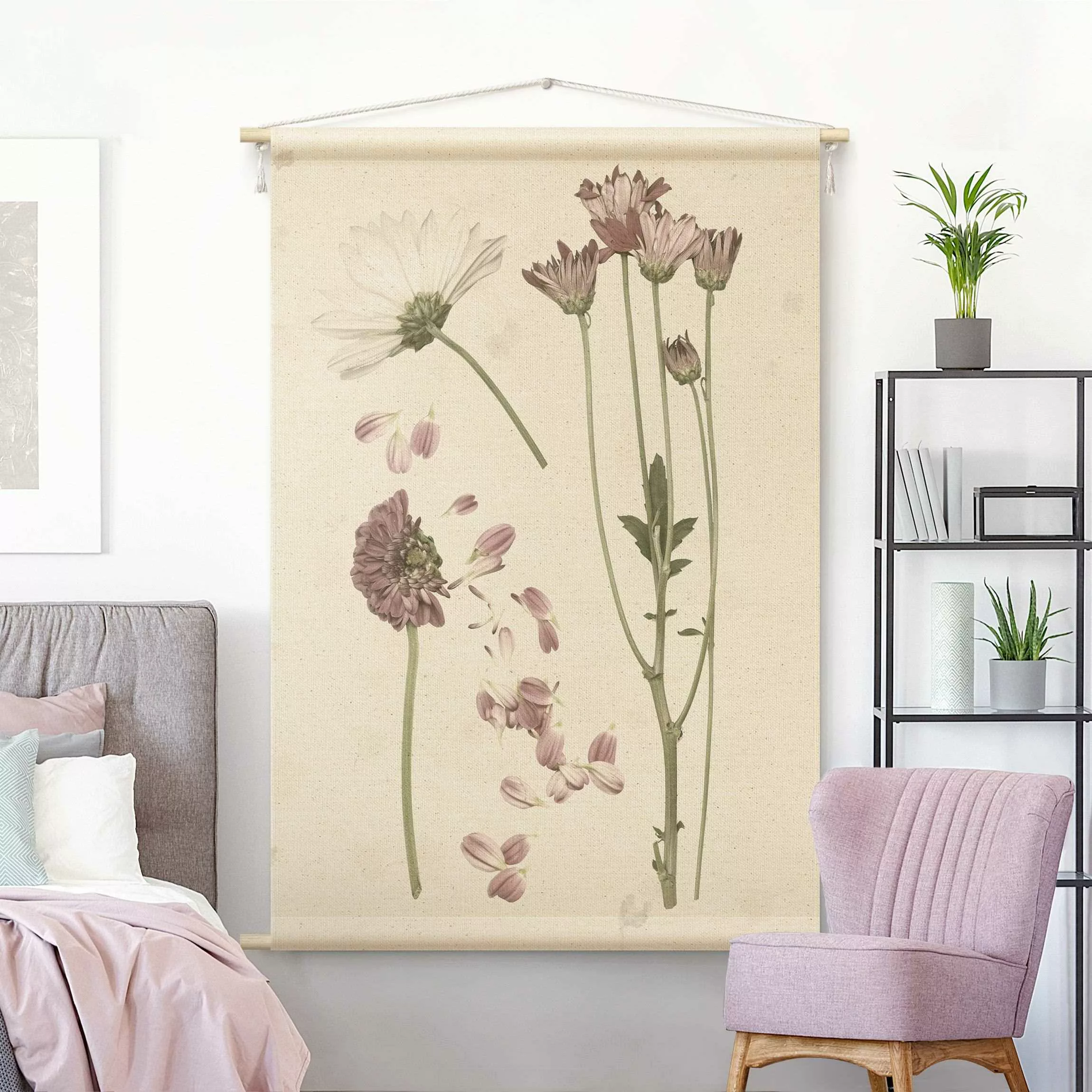 Wandteppich Herbarium in rosa II günstig online kaufen