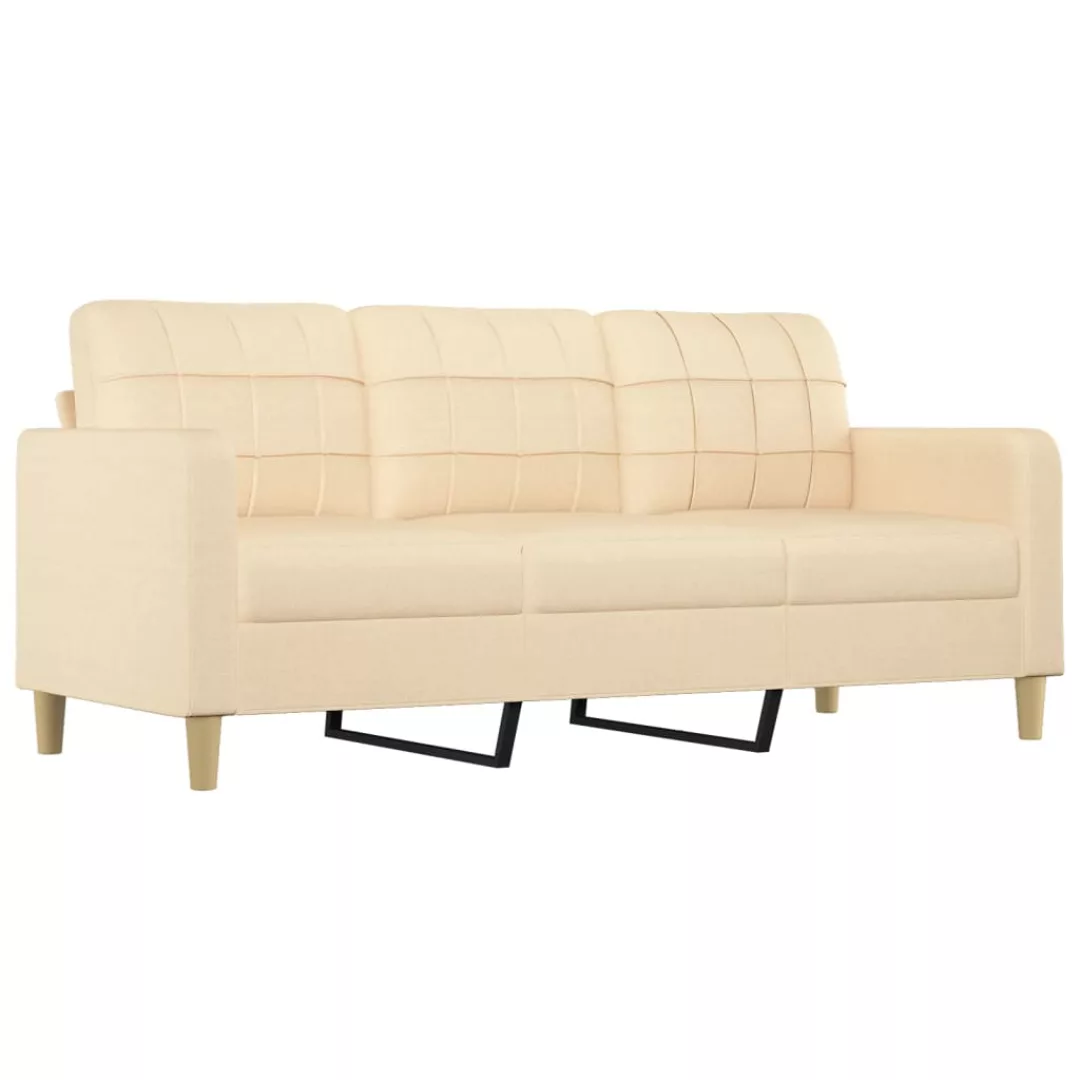 Vidaxl 3-sitzer-sofa Creme 180 Cm Stoff günstig online kaufen
