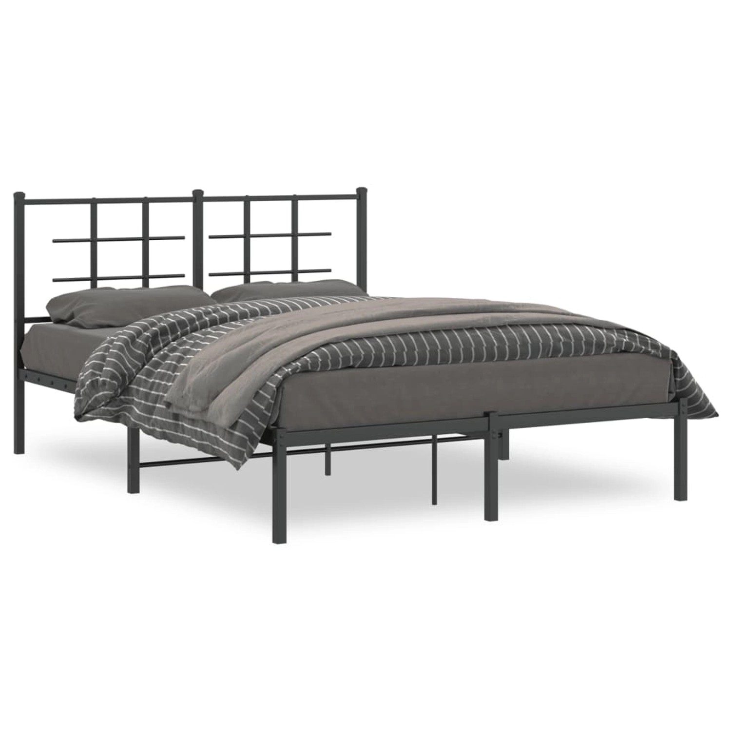 vidaXL Bettgestell mit Kopfteil Metall Schwarz 140x190 cm Modell 91953898 günstig online kaufen