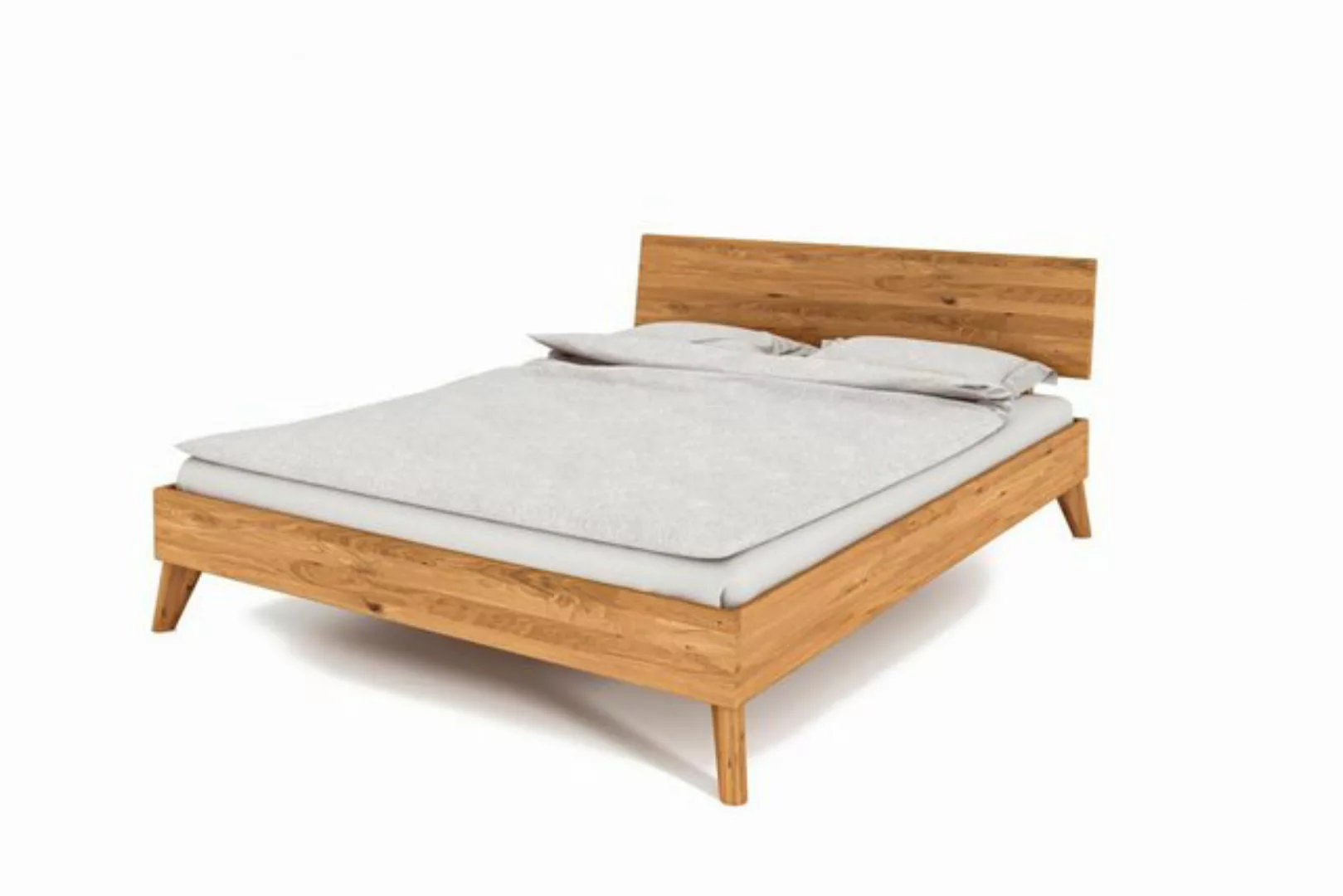 Natur24 Einzelbett Bett Gerg 1 Sonderlänge 100x190 Wildeiche Holzkopfteil u günstig online kaufen