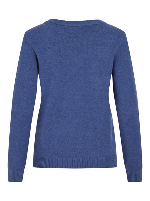 Vila Strickpullover Dünner Rundhals Strickpullover VIRIL 5641 in Blau günstig online kaufen