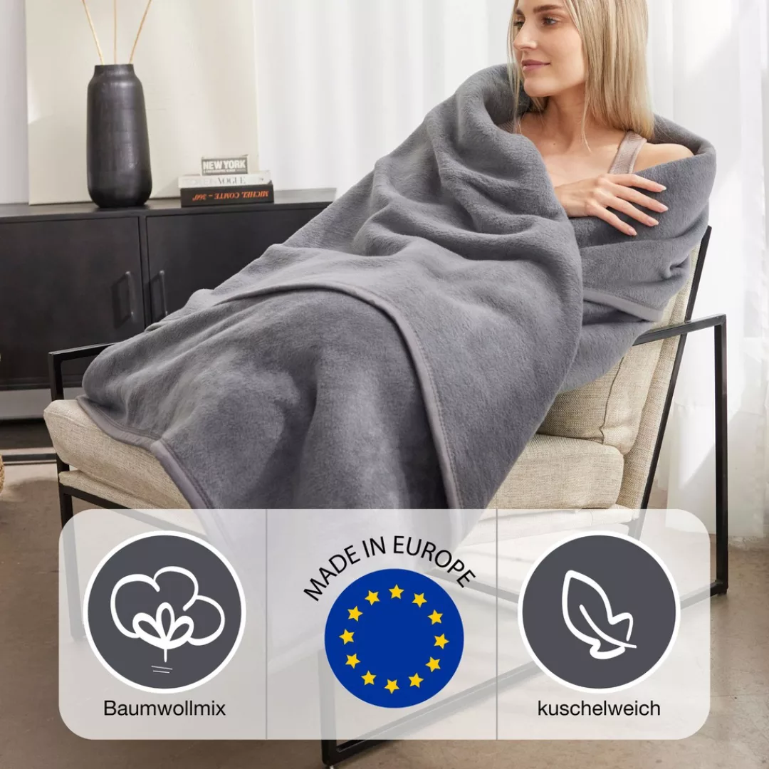 IBENA Wohndecke »Luxus«, verschiedene Größen, unifarbenes Design, Kuschelde günstig online kaufen