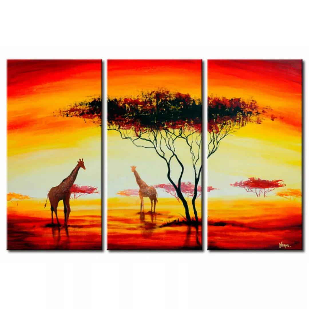 Wandbild Zwei schüchterne Giraffen  XXL günstig online kaufen