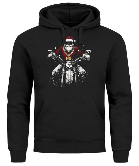 Neverless Hoodie Hoodie Herren Weihnachten Print Aufdruck Santa Biker Motor günstig online kaufen