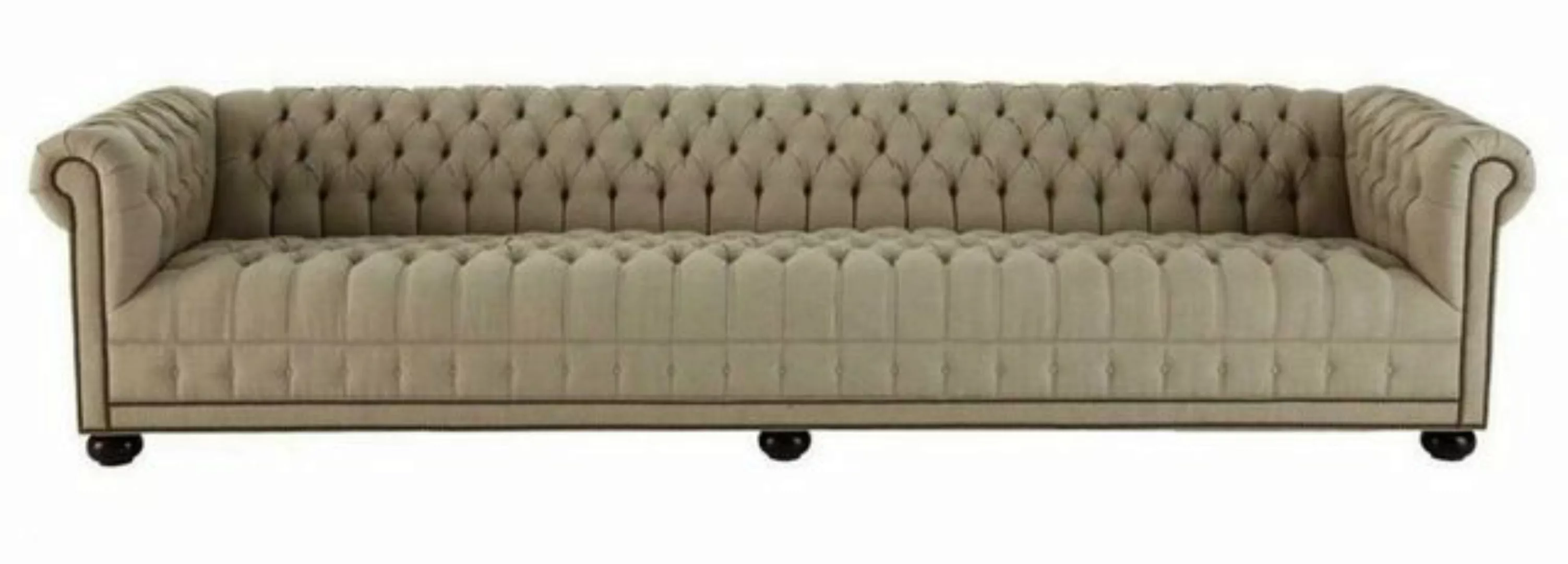 JVmoebel Chesterfield-Sofa, Creme Chesterfield Wohnzimmer Viersitzer Design günstig online kaufen