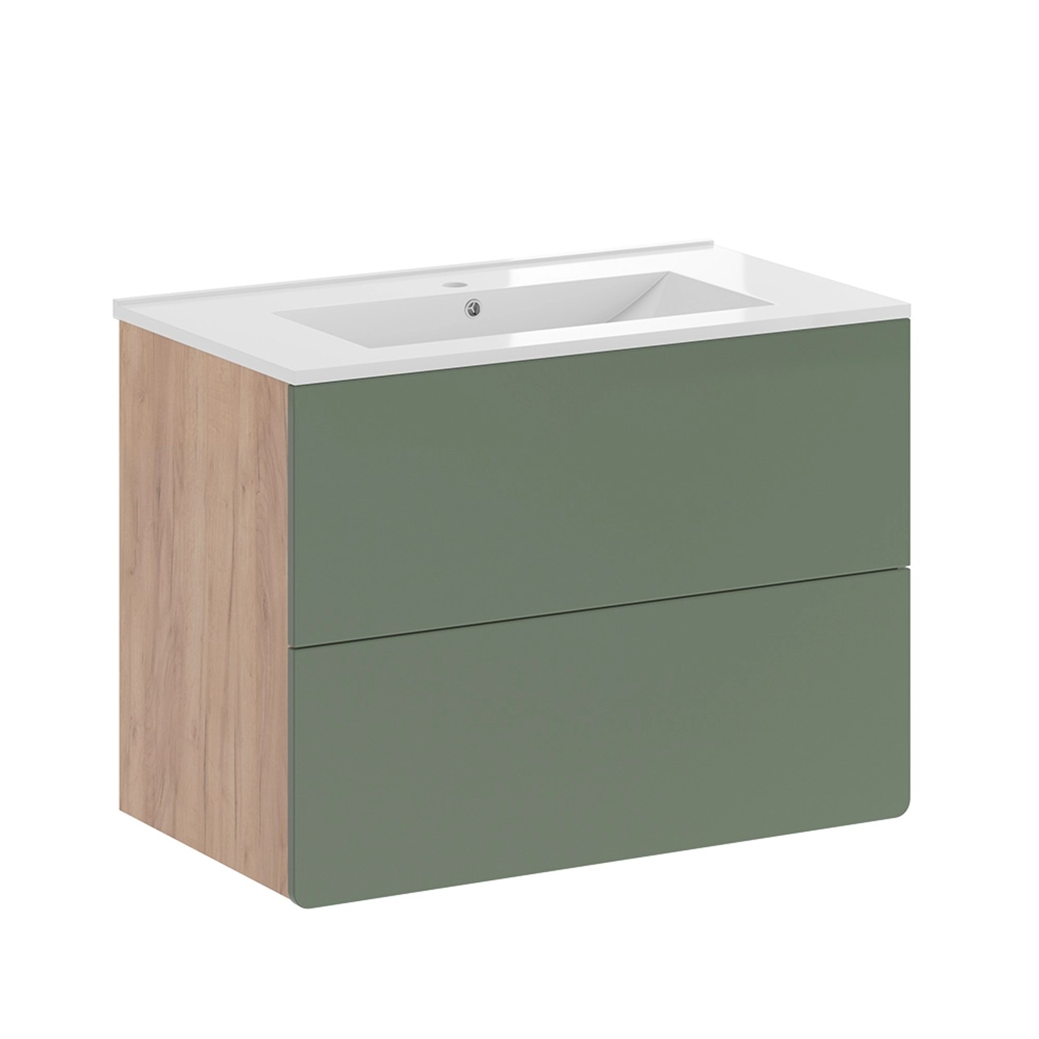 Vicco Badmöbel-Set Izan, Goldkraft Eiche/Grün, 2-teilig, günstig online kaufen