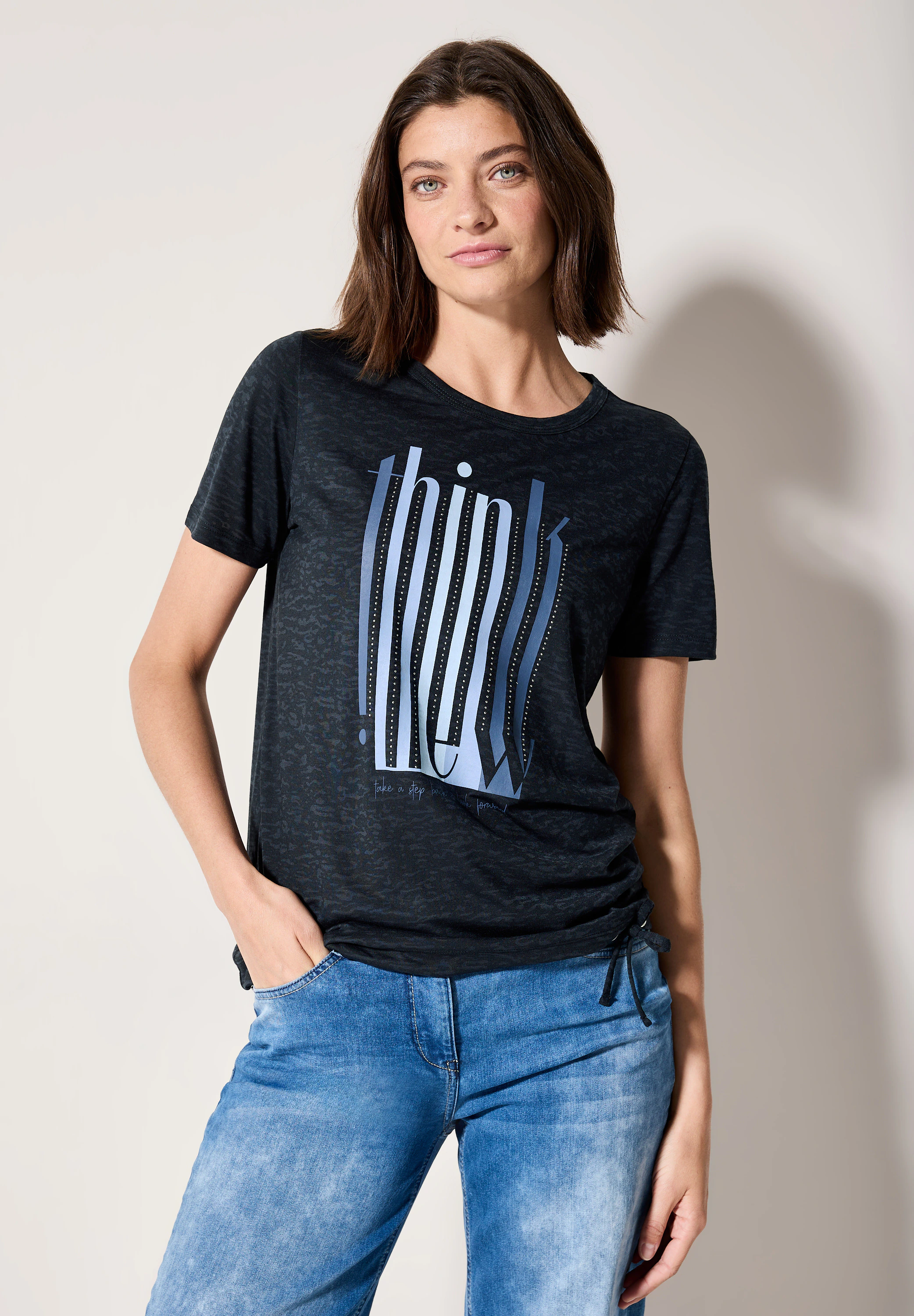 Cecil T-Shirt, aus softem Materialmix günstig online kaufen