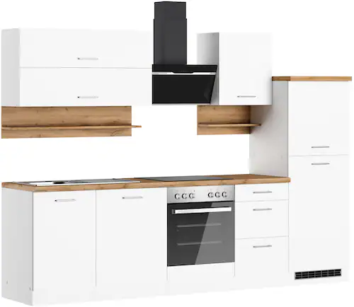 KOCHSTATION Küchenzeile »KS-Milan«, 280 cm breit, robuste Metallauszüge, vi günstig online kaufen