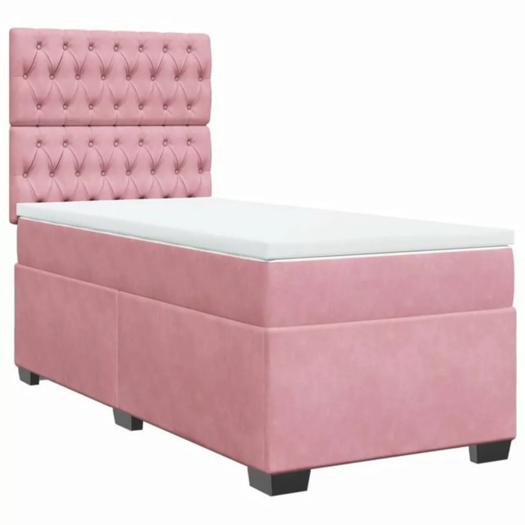 vidaXL Bett Boxspringbett mit Matratze Rosa 90x200 cm Samt günstig online kaufen