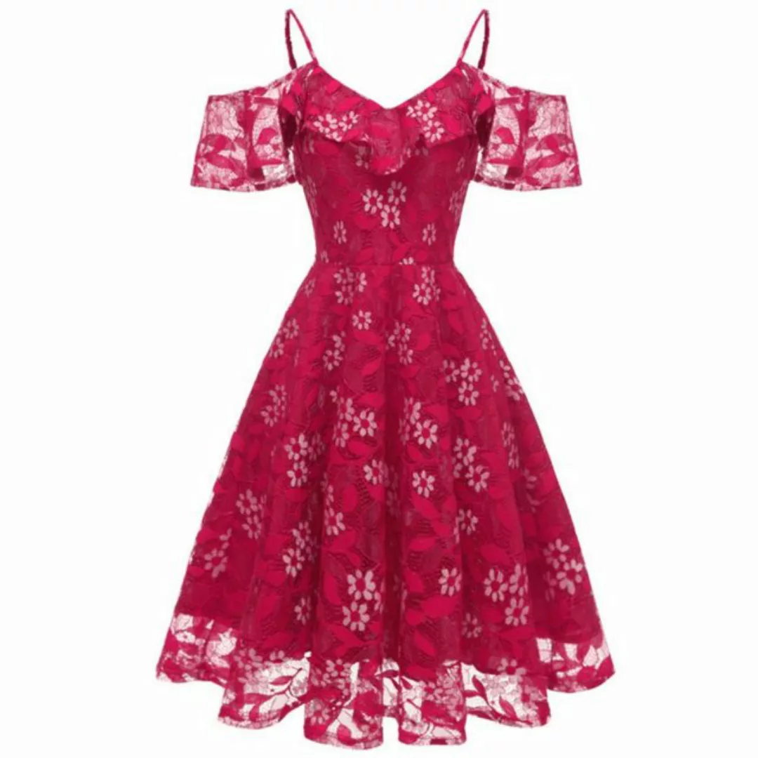 jalleria Dirndl V-Ausschnitt Spitzen-Camisole-Kleid schlank sexy A-Linien-R günstig online kaufen