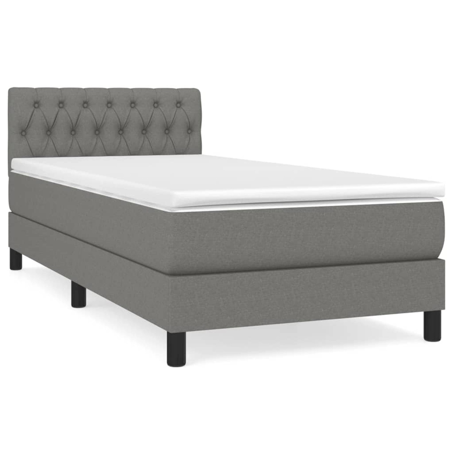 vidaXL Boxspringbett mit Matratze Dunkelgrau 90x200 cm Stoff1394917 günstig online kaufen