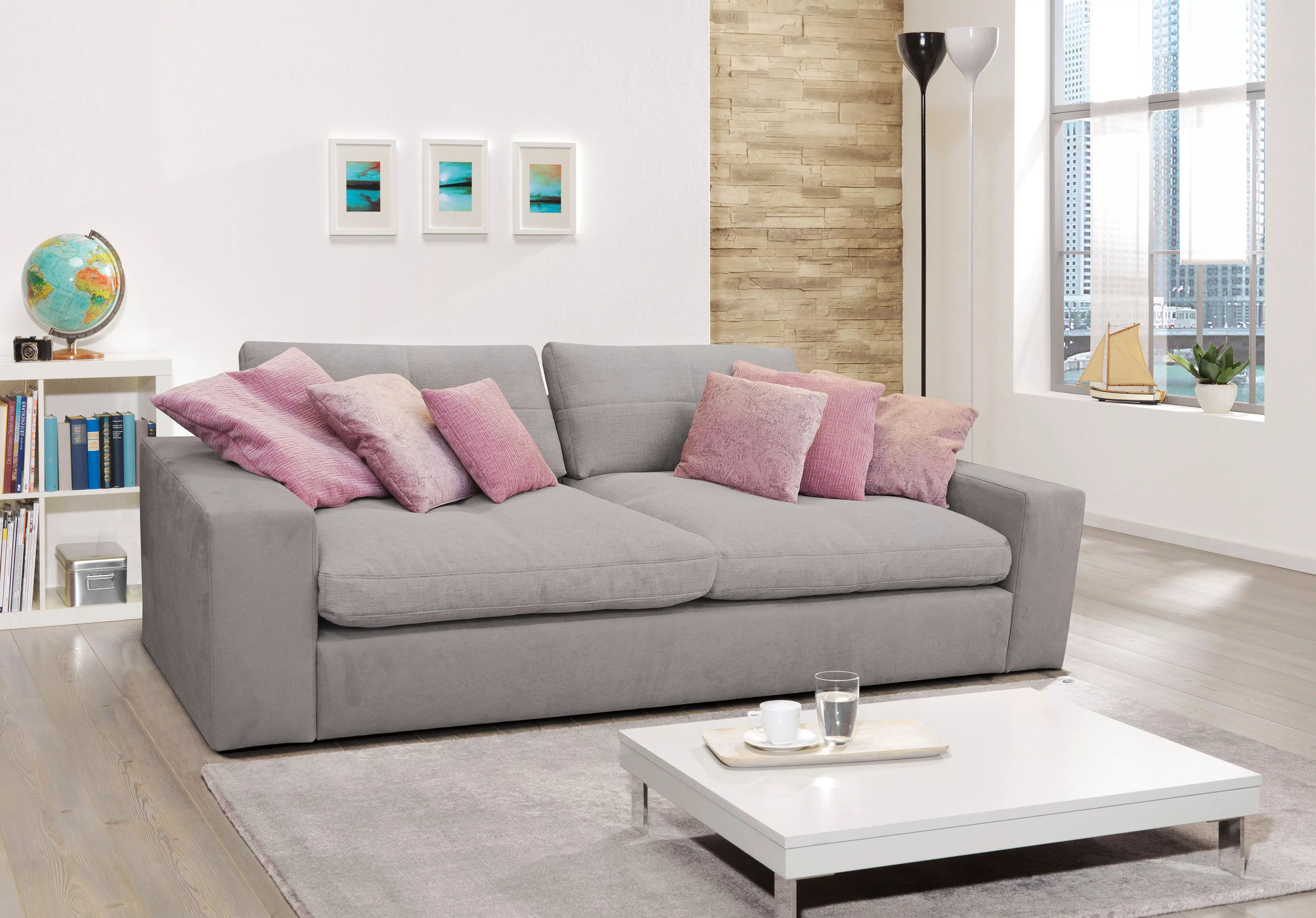alina Big-Sofa »Sandy«, in Cord, mit losen Sitz und Rückenkissen günstig online kaufen