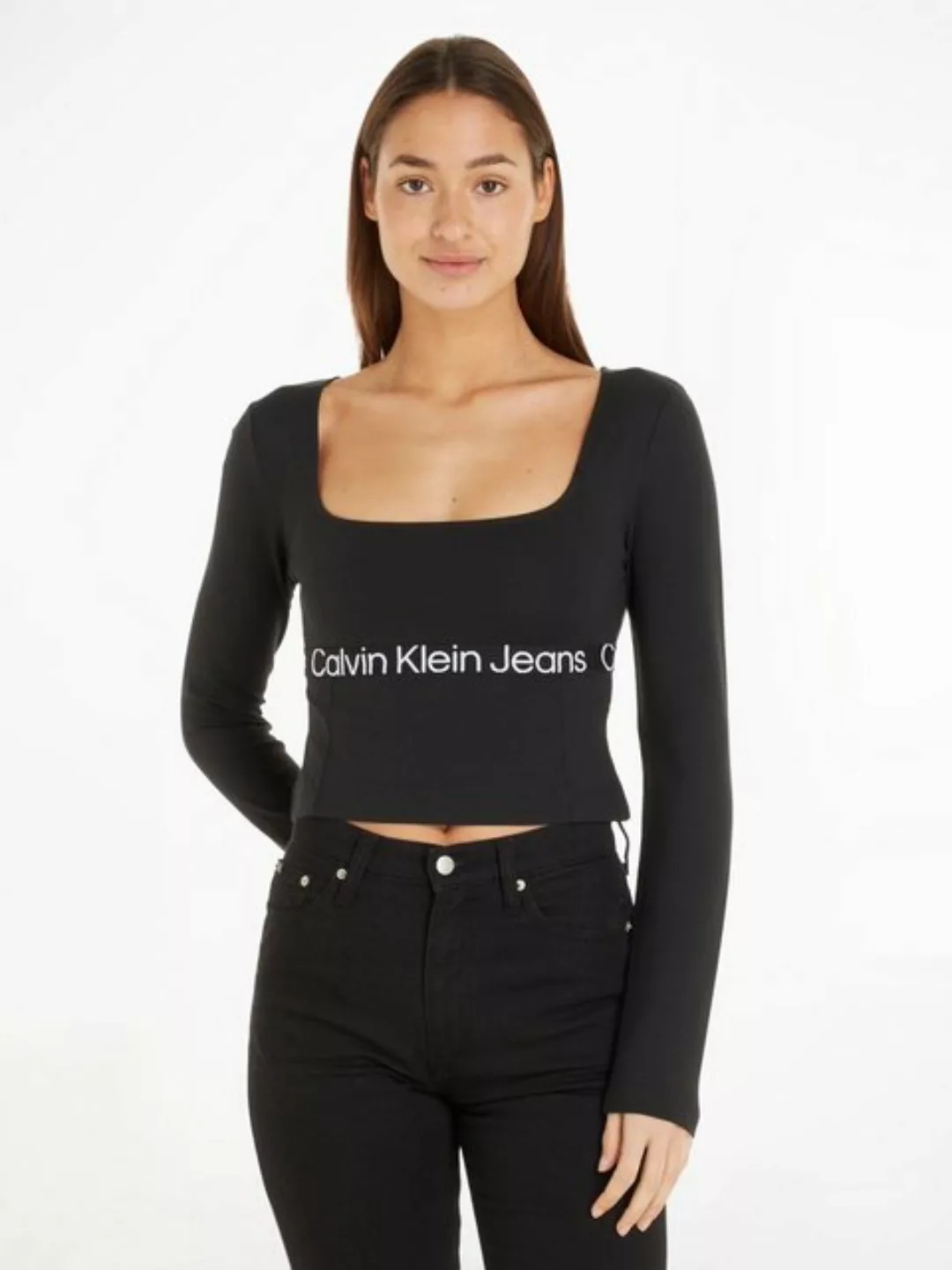 Calvin Klein Jeans T-Shirt LOGO ELASTIC MILANO LS TOP günstig online kaufen