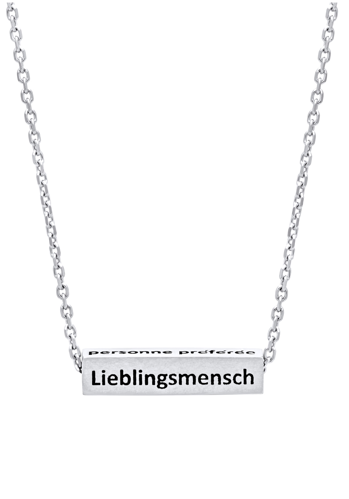 Julie Julsen Kette mit Anhänger "CUBE, KETTE SILBER "LIEBLINGSMENSCH", JJNE günstig online kaufen