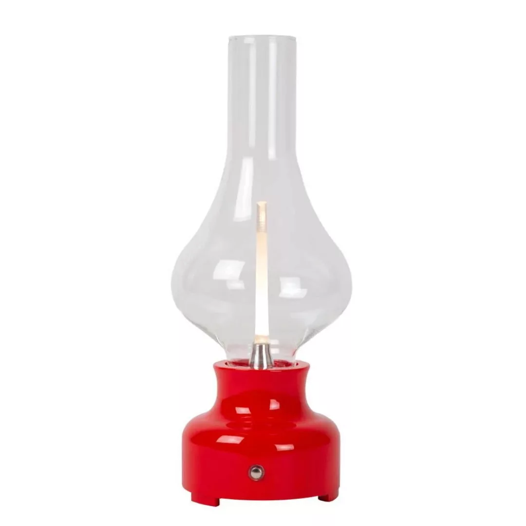 LED Akku Tischleuchte Jason in Rot und Transparent 2W 122lm günstig online kaufen