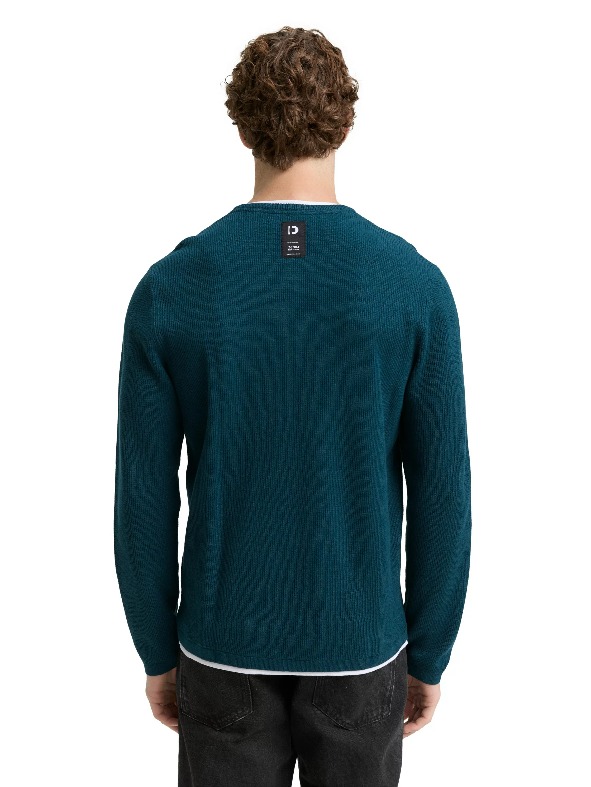 TOM TAILOR Denim Strickpullover, mit 2-in-1 Ausschnitt günstig online kaufen