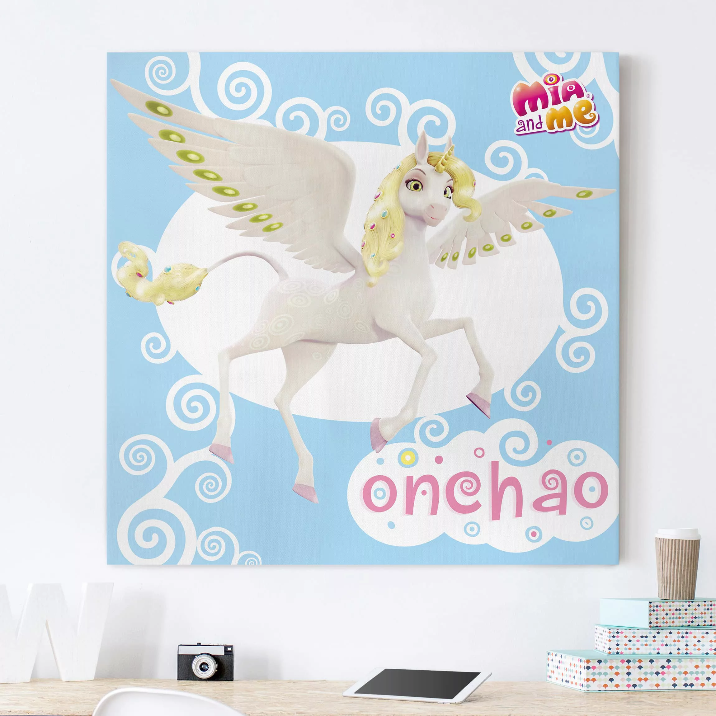 Leinwandbild Kinderzimmer - Quadrat Mia and me - Einhorn Onchao günstig online kaufen