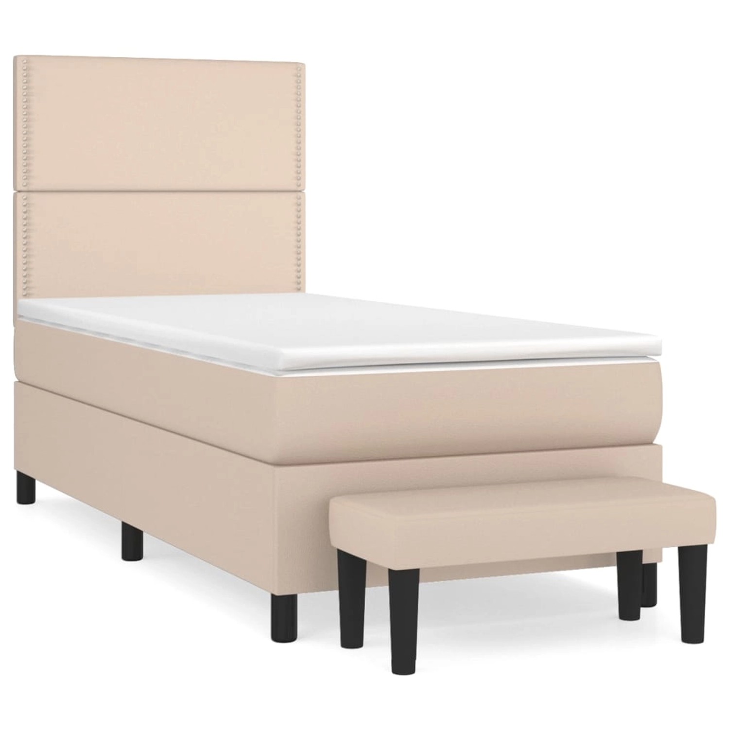 vidaXL Boxspringbett Matratze Cappuccino-Braun 100x200cm Kunstleder1466488 günstig online kaufen