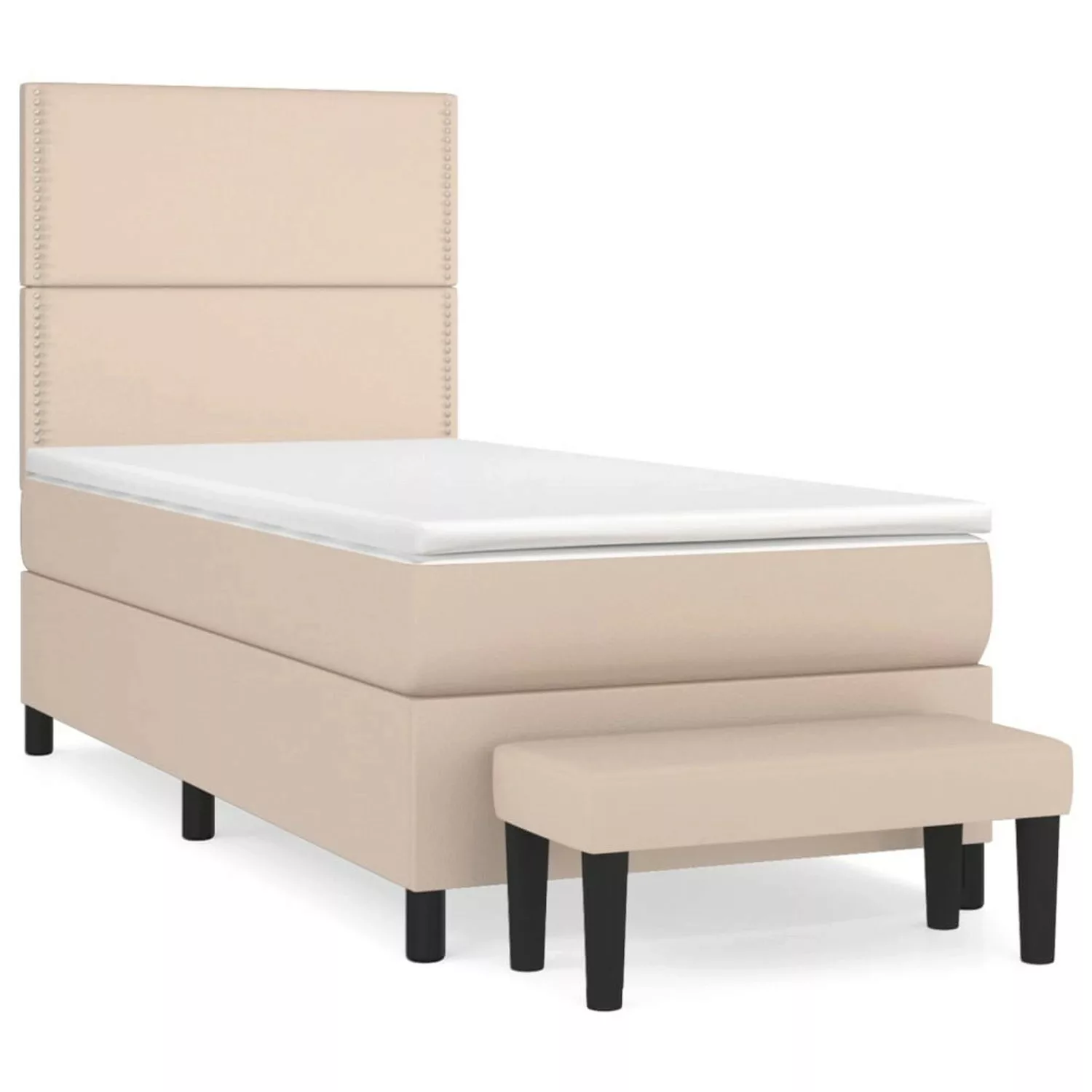 vidaXL Boxspringbett mit Matratze Cappuccino-Braun 80x200cm Kunstleder14664 günstig online kaufen