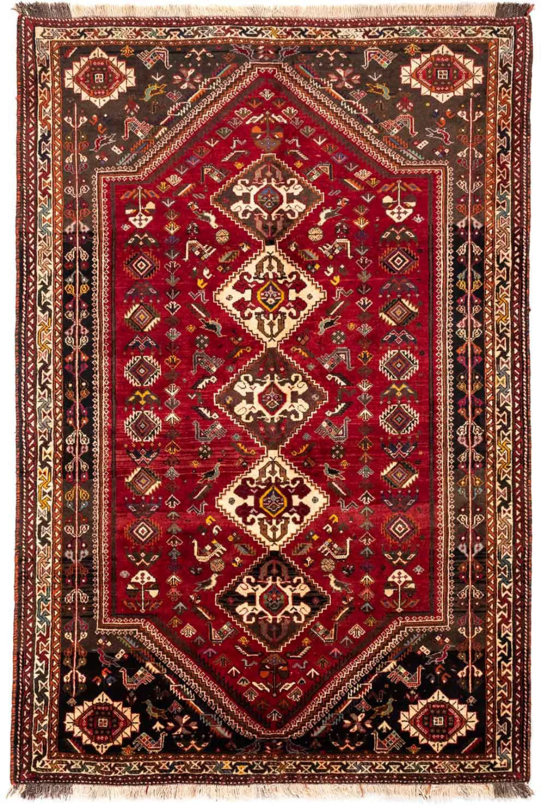 morgenland Wollteppich »Shiraz Medaillon 255 x 175 cm«, rechteckig, 1 mm Hö günstig online kaufen