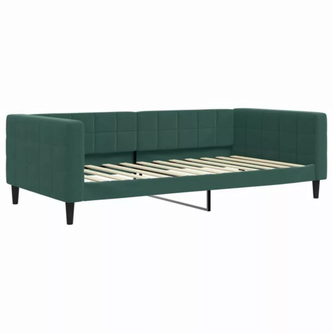 vidaXL Gästebett Tagesbett Dunkelgrün 100x200 cm Samt Gästebett Gästecouch günstig online kaufen