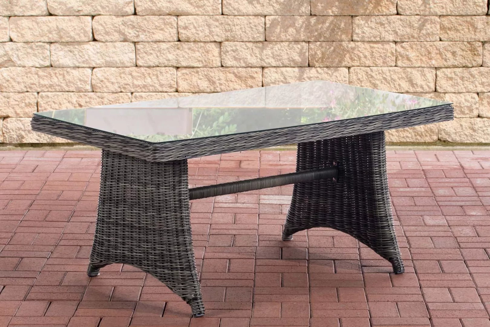 Tisch Sorano 5mm 138 x 80 cm-graumeliert günstig online kaufen
