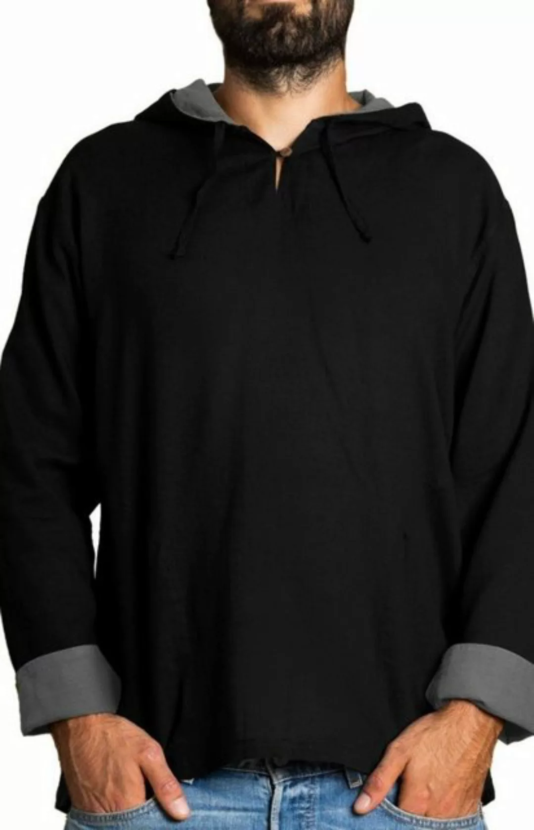 PANASIAM Kurzarmhemd Herren Hoodie mit Kapuze zweifarbig Fischerhemd aus 10 günstig online kaufen