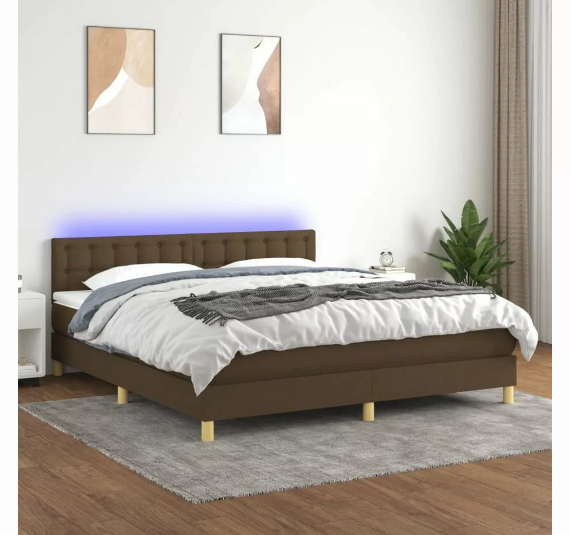 vidaXL Boxspringbett Bett Boxspringbett komplett mit Matratze & LED Stoff ( günstig online kaufen